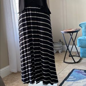 A black and white maxi skirt